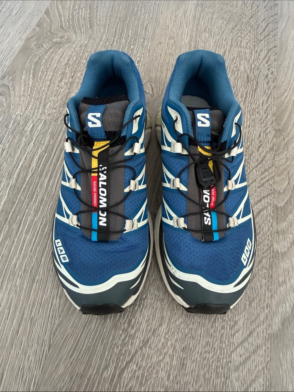 Salomon Blue and White Trail Running Shoes with Quicklace
